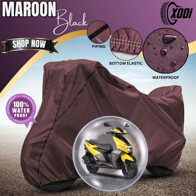 xodi Waterproof Two Wheeler Cover for TVS(NTORQ, Maroon, Black)