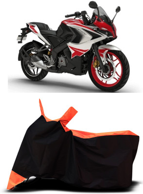 VESMEI Two Wheeler Cover for Bajaj(Pulsar 200NS FI BS6, Orange)