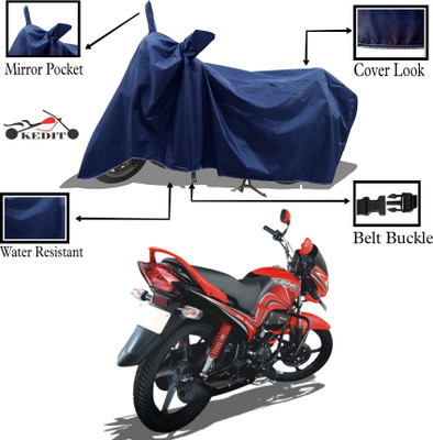 KEDIT Two Wheeler Cover for Universal For Bike(Passion, Blue)
