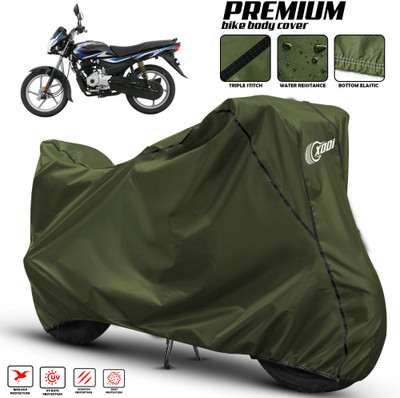 xodi Waterproof Two Wheeler Cover for Bajaj(Platina 100 DTS-i, Green, Black)