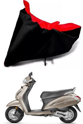 DeepShakshi AUTOMOTIVE Waterproof Two Wheeler Cover for Honda(Activa 4G, Black, Red)