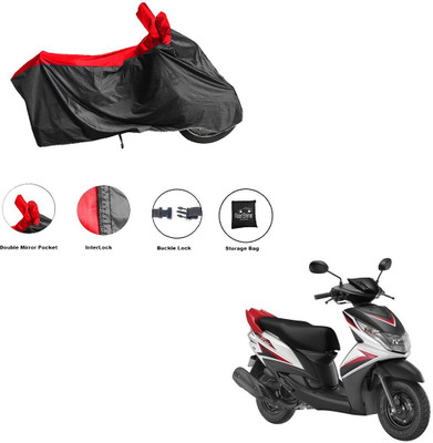 RiderShine Waterproof Two Wheeler Cover for Yamaha(Ray Z, Black, Red)