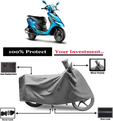 Amexride Two Wheeler Cover for TVS(Zest, Grey)