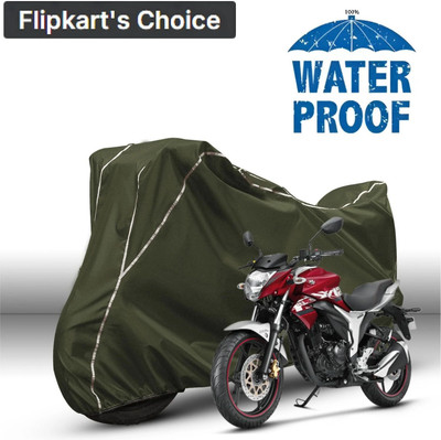 xodi Waterproof Two Wheeler Cover for Suzuki(Gixxer, Green, White)