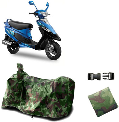 CARFAB Waterproof Two Wheeler Cover for TVS(Scooty Pep+, Black)
