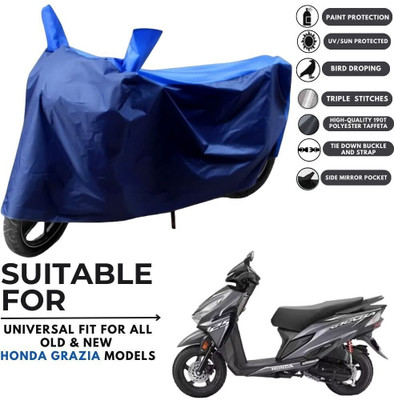 MADAFIYA Two Wheeler Cover for Honda(Grazia BS6, Blue, Blue)