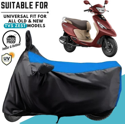MADAFIYA Waterproof Two Wheeler Cover for TVS(Zest, Black, Blue)