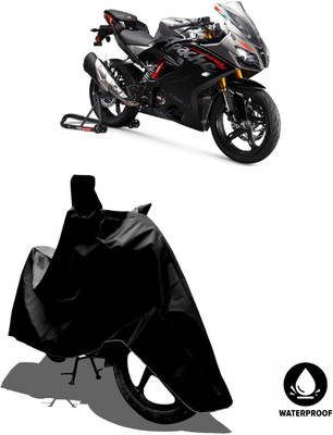 Amexride Waterproof Two Wheeler Cover for TVS(Apache RTR 310, Black)