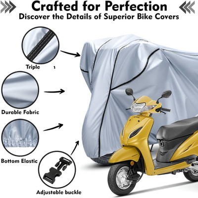 Shiv Kanha Waterproof Two Wheeler Cover for Honda(Activa, Silver, Black)