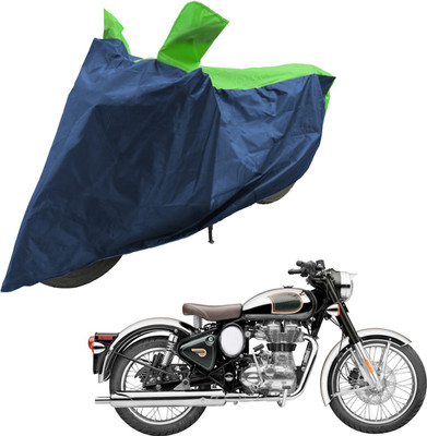 RiderShine Two Wheeler Cover for Royal Enfield(Classic Chrome, Blue, Green)