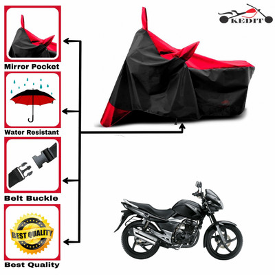 AASHTIK MART Two Wheeler Cover for Suzuki(GS, Red, Black)