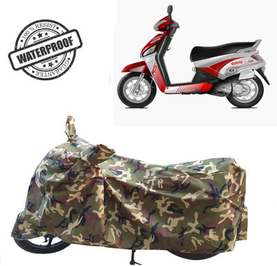 ROYAL AUTO MART Waterproof Two Wheeler Cover for Mahindra(Gusto 125, Green, Multicolor)