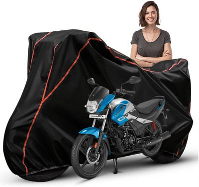 Car Styling Waterproof Two Wheeler Cover for Hero(Passion Plus, Black, Red, Multicolor)