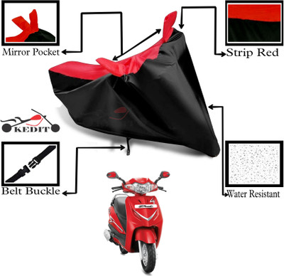 KEDIT Two Wheeler Cover for Hero(Duet LX 110CC, Red, Black)