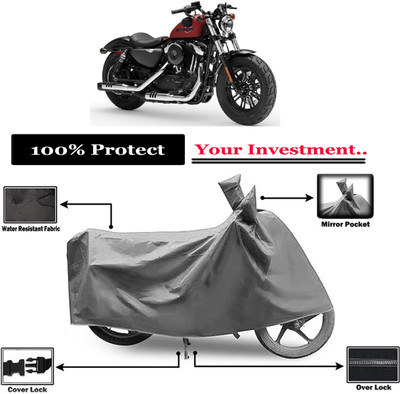Amexride Two Wheeler Cover for Harley Davidson(Forty Eight, Grey)