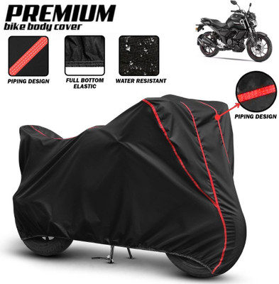 Mwiss Waterproof Two Wheeler Cover for Yamaha(FZ-S FI, Black, Red)