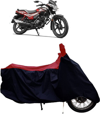 KEDIT Two Wheeler Cover for TVS(Star City Plus, Red, Black)
