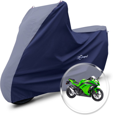 Neodrift Two Wheeler Cover for Kawasaki(Ninja 300, Grey, Blue)