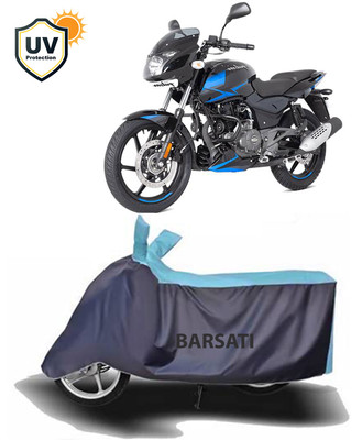 Barsati Two Wheeler Cover for Bajaj(Pulsar 150, Grey, Blue)
