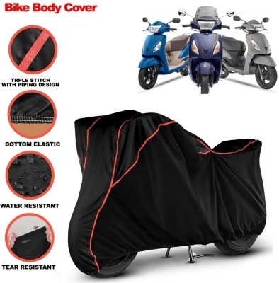 Grizzly Two Wheeler Cover for TVS(Jupiter 125, Black, Red)