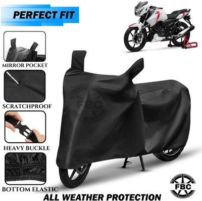 FBC Waterproof Two Wheeler Cover for TVS(Apache RTR 160, Black)