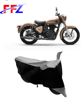 FFZ Waterproof Two Wheeler Cover for Royal Enfield(Classic 350 Signals, Black, Grey)