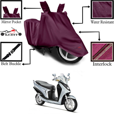 KEDIT Two Wheeler Cover for Hero(Leap Hybrid SES, Maroon)