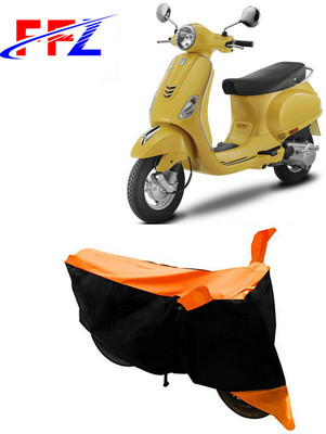 FFZ Waterproof Two Wheeler Cover for Vespa(Vespa LX, Black, Orange)