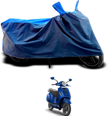 CODOKI Waterproof Two Wheeler Cover for Bajaj(New Chetak, Black, Blue)