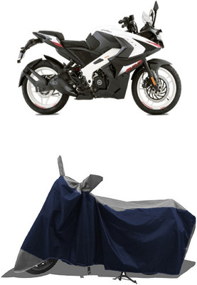 SUGASHRI Waterproof Two Wheeler Cover for Bajaj(Pulsar RS 200, Grey, Blue)