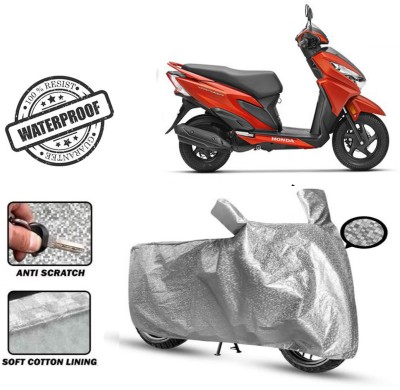 ROYAL AUTO MART Waterproof Two Wheeler Cover for Honda(Grazia, Silver)