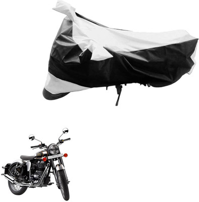 Mdstar Waterproof Two Wheeler Cover for Royal Enfield(Classic Chrome, Black, Silver)