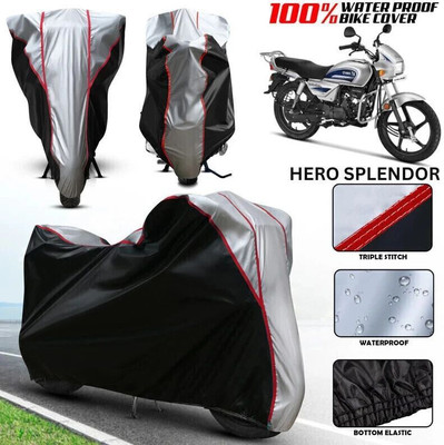 xodi Waterproof Two Wheeler Cover for Hero(Splendor, Black, Blue, Multicolor)