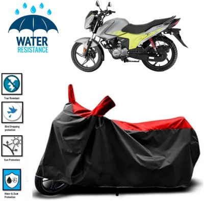 JSJINSIL Waterproof Two Wheeler Cover for Hero(Glamour Blaze, Red, Black)