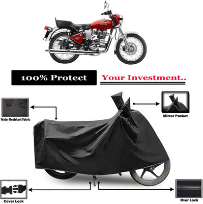 Amexride Two Wheeler Cover for Royal Enfield(Electra 4S, Black)