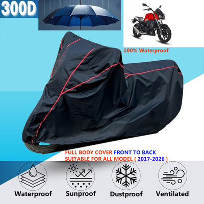 AUTOCAD Waterproof Two Wheeler Cover for Mahindra(MOJO XT 300, Black, Red)