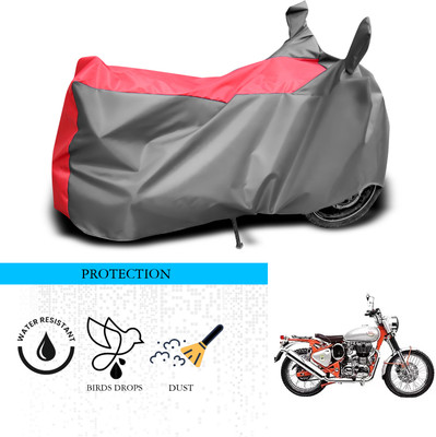 ANTHUB Waterproof Two Wheeler Cover for Royal Enfield(Bullet Trials 350, Grey, Red)