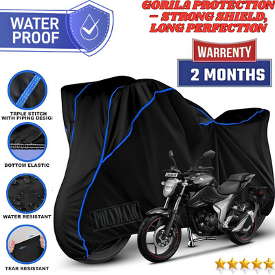 POLYMAXX Waterproof Two Wheeler Cover for Suzuki(Gixxer, Black)