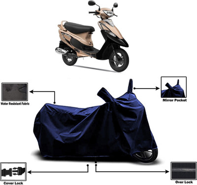 Amexride Two Wheeler Cover for TVS(Pep Plus BS6, Blue)