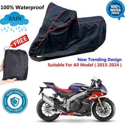 AutoGalaxy Waterproof Two Wheeler Cover for Aprilia(RSV4, Black, Red)