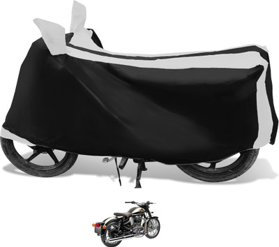 Euro Care Waterproof Two Wheeler Cover for Royal Enfield(Classic Chrome, White)