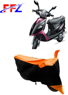 FFZ Waterproof Two Wheeler Cover for TVS(Scooty Streak, Black, Orange)