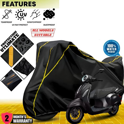 Starvin Waterproof Two Wheeler Cover for Bajaj(Chetak, Black)
