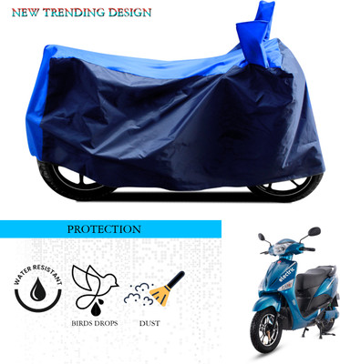 ANTHUB Waterproof Two Wheeler Cover for Hero(Electric Optima, Black, Blue)