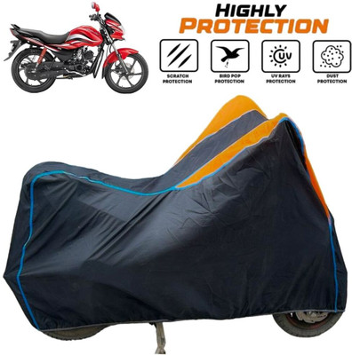 ZAQE Two Wheeler Cover for Hero(Passion Xpro, Black, Orange, Blue)