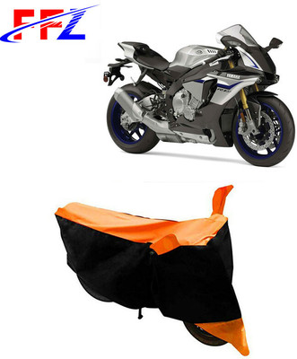 FFZ Waterproof Two Wheeler Cover for Yamaha(YZF R1M, Black, Orange)