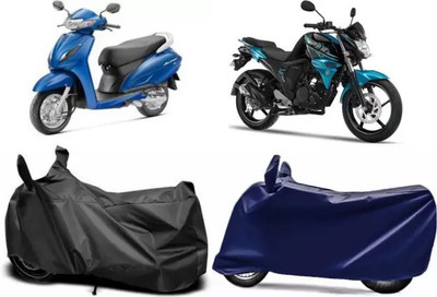 Tritika Two Wheeler Cover for Honda(SP 125, Black, Blue)