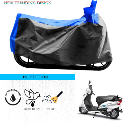 ANTHUB Waterproof Two Wheeler Cover for Hero(Duet VX 110CC, Grey, Blue)
