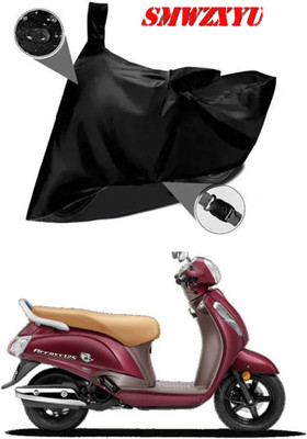 smwzxyu Waterproof Two Wheeler Cover for Suzuki(Access 125, Black)