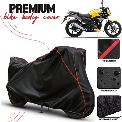 Kishori Enterprises Waterproof Two Wheeler Cover for TVS(Raider, Black, Red)